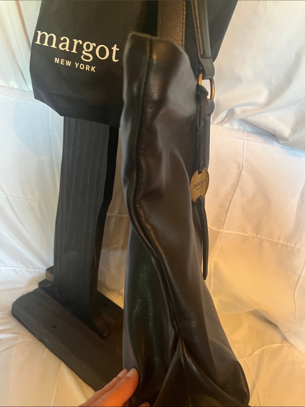 Margot Black Leather Tote - Picture 9 of 13